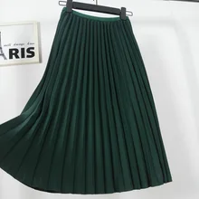 VITIANA Женские повседневные плиссированные юбки Новинка весна осень женские плиссированные юбки с высокой талией простые плиссированные юбки