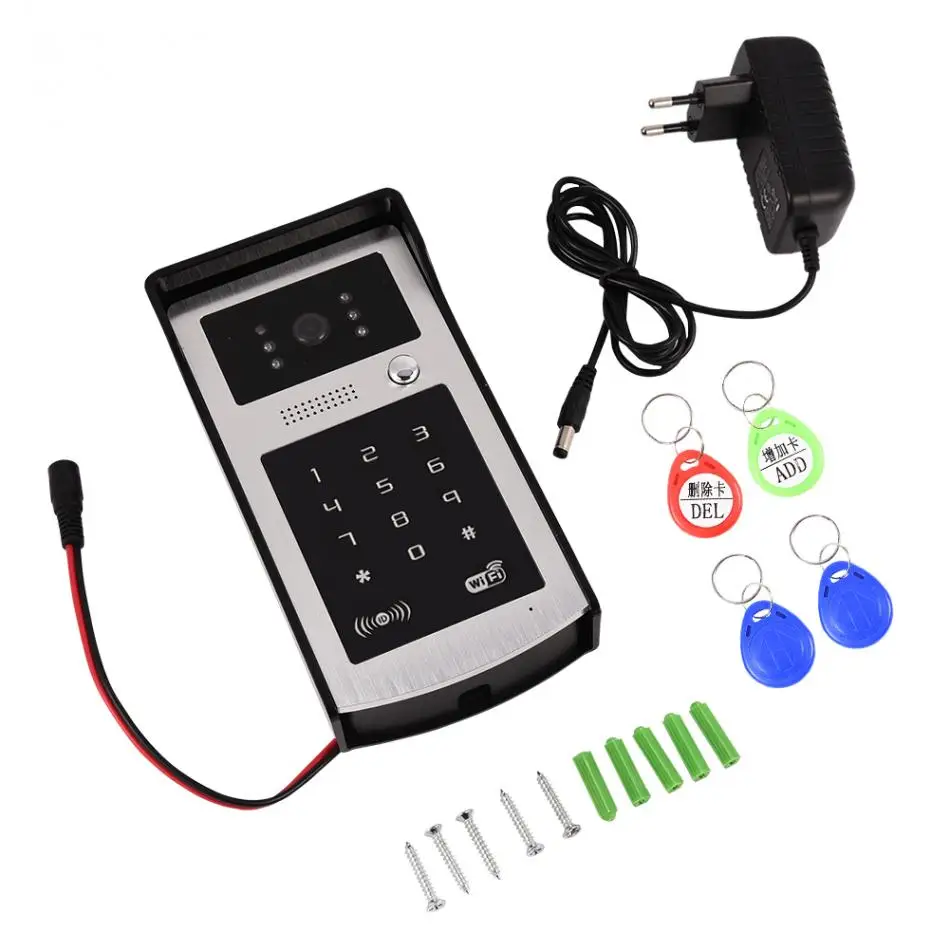 

Hot WiFi Video Doorbell Phone Intercom Doorbell HD Camera Motion Detection ID Code Keypad Night Vision Home Security Lock System
