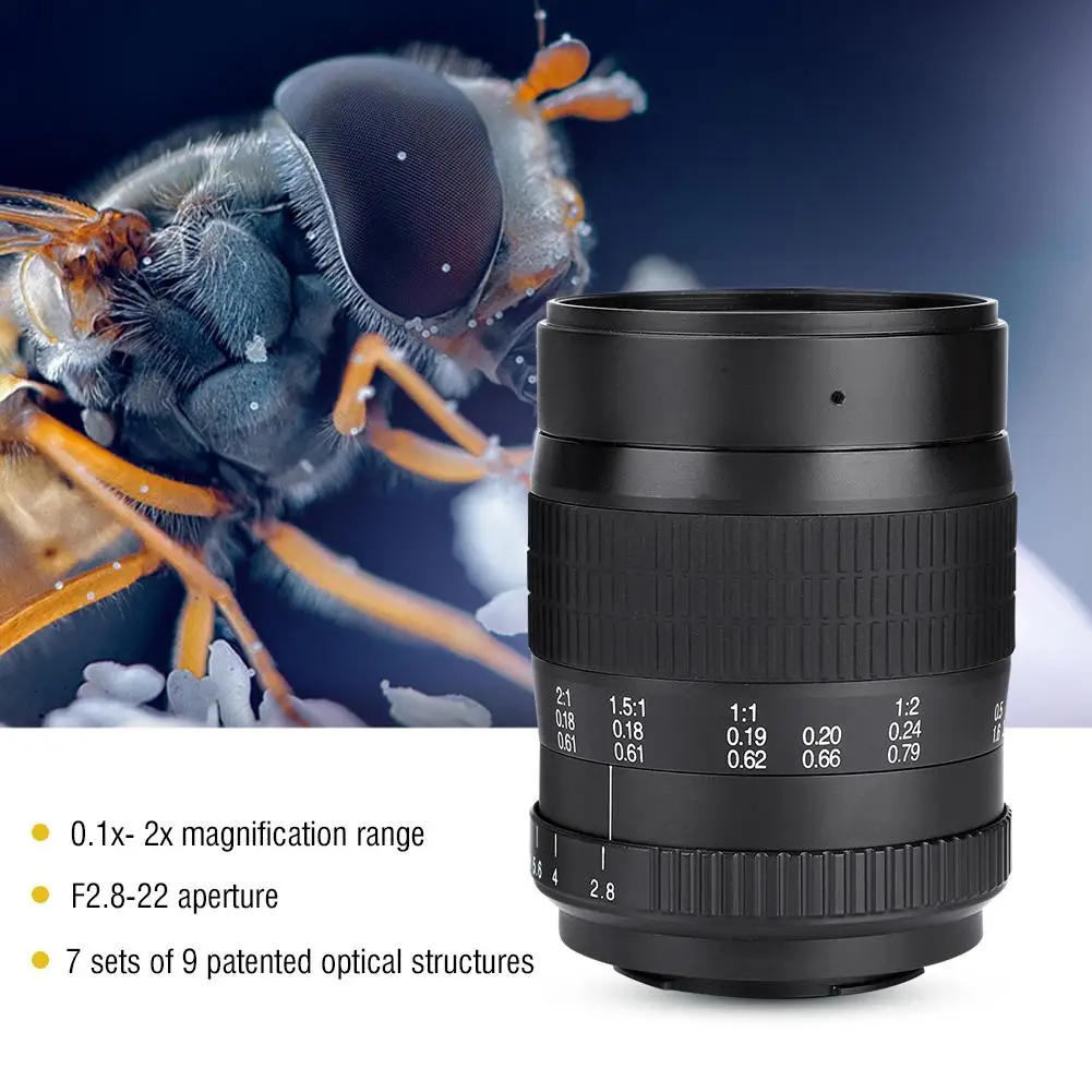 

60mm F2.8 Manual Focus Full Frame Camera Prime Macro Lens for DSLR For Canon-E F mount, For Nikon-F mount