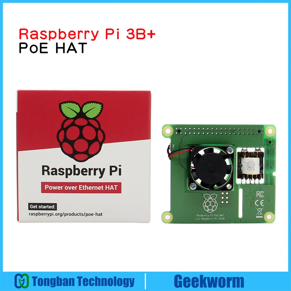 Raspberry Pi 3 B + PoE HAT IEEE802.3af 5 в 2.5A выходная мощность по Ethernet Плата расширения вентилятор