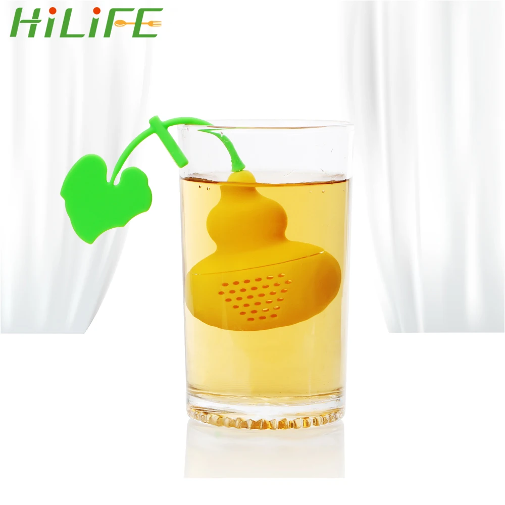 

HILIFE Tea Strainer Filter Calabash Shape Silicone Tea Infuser Loose Tea Leaf Diffuser Empty Tea Bags Teaware Kitchen Tools