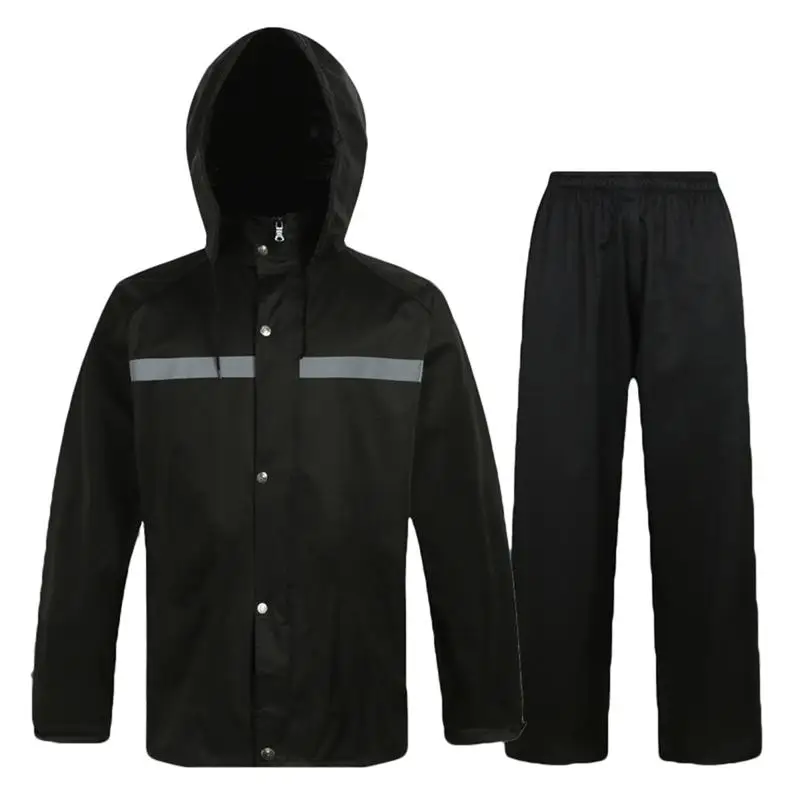 Two-piece Raincoats Eleastic Reflective Portable Rain Poncho Rainwear for Adults Men Women | Дом и сад