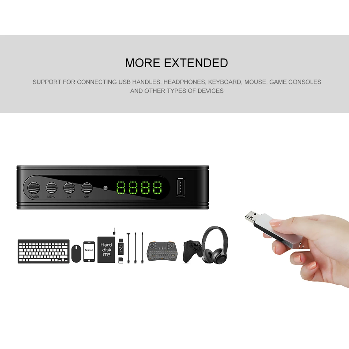 Тв тюнер USB2.0 DVB T2 wi fi ресивер Full HD 1080P цифровая смарт тв приставка с поддержкой MPEG