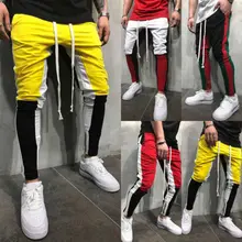 Itfabs Лоскутные беговые штаны мужские зимние штаны для велоспорта, брюки на шнурке, спортивный костюм для спортзала, облегающие штаны для бега, большие размеры M-3XL