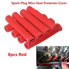 8pcs Black Red Blue 1200 Universal Spark Plug Wire Boots Heat Shield Protector Sleeve For GM