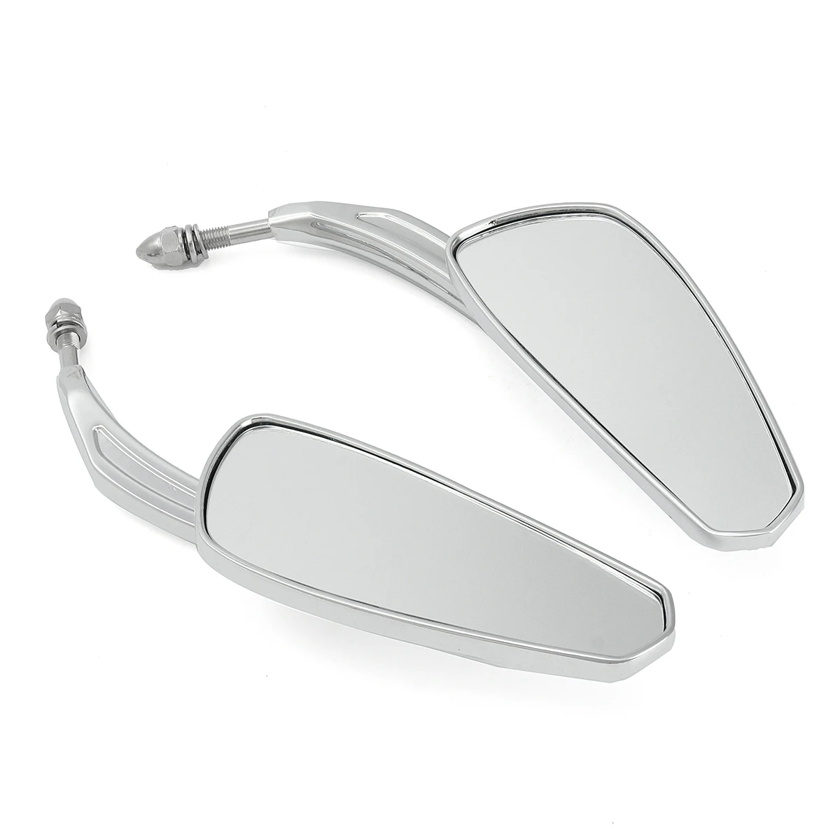 

Left + Right Motorcycle Rear View Side Mirror Chrome For Harley Sportster Softail Road King Glide