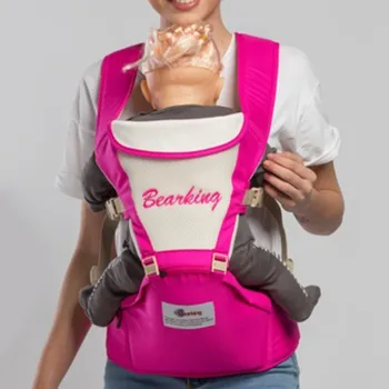 

6 in 1 0-30 Months Breathable Front Facing Baby Carrier Infant Comfortable Sling Backpack Pouch Wrap Kangaroo Strap Waist Stool