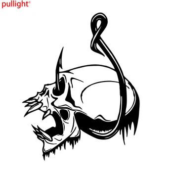 

Personality Skull Fish Hook Fishing Bone Boat Car Truck Window Vinyl Decal Sticker