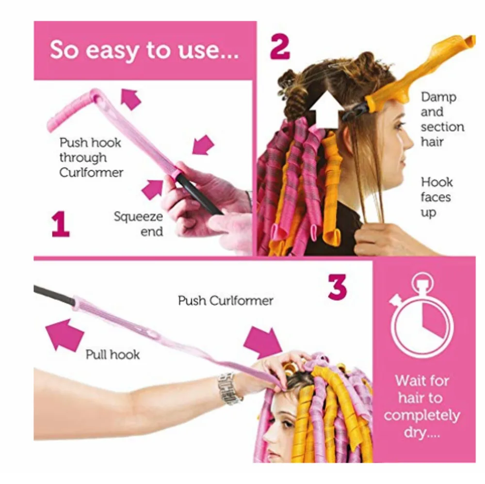 

12pcs Easy To Use 30cm Magic Wave Formers Long Hair Curlers Not Hurting Hair Curl Formers Ringlets Curler Hair Styling Tools Kit