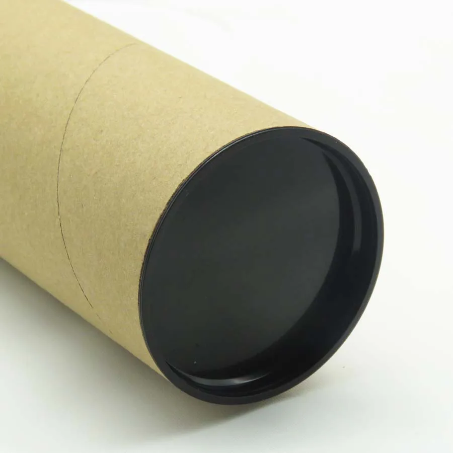 

plain kraft poster mailing packaging paper tube with black plastic caps