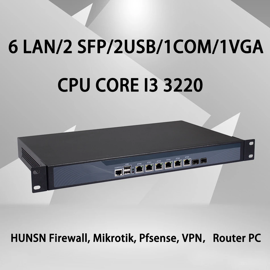 Mikrotik 8G RAM/64G SSD Network Security Appliance,AES-Ni,Router PC,Intel Core I5 2467M/2557M, 1U Rackmount RS14, VPN 8 Intel Gigabit Lan/2USB3.0/1COM/1VGA HUNSN Firewall , Gray Pfsense Mikrotik 8G RAM/64G SSD Network Security Appliance,AES-Ni,Router PC,Intel Core I5 2467M/2557M, 1U Rackmount RS14, VPN 8 Intel Gigabit Lan/2USB3.0/1COM/1VGA HUNSN Firewall , Gray Pfsense