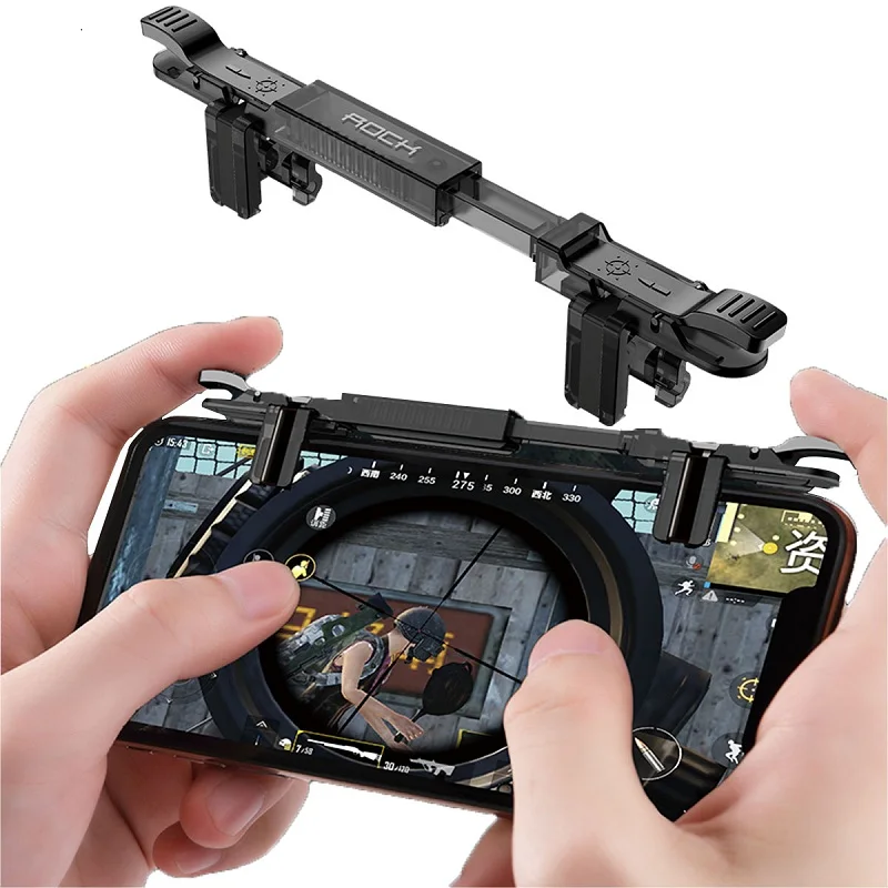 Игровой джойстик ROCK Phone для мобильного телефона Pubg четыре пальца Бесплатная