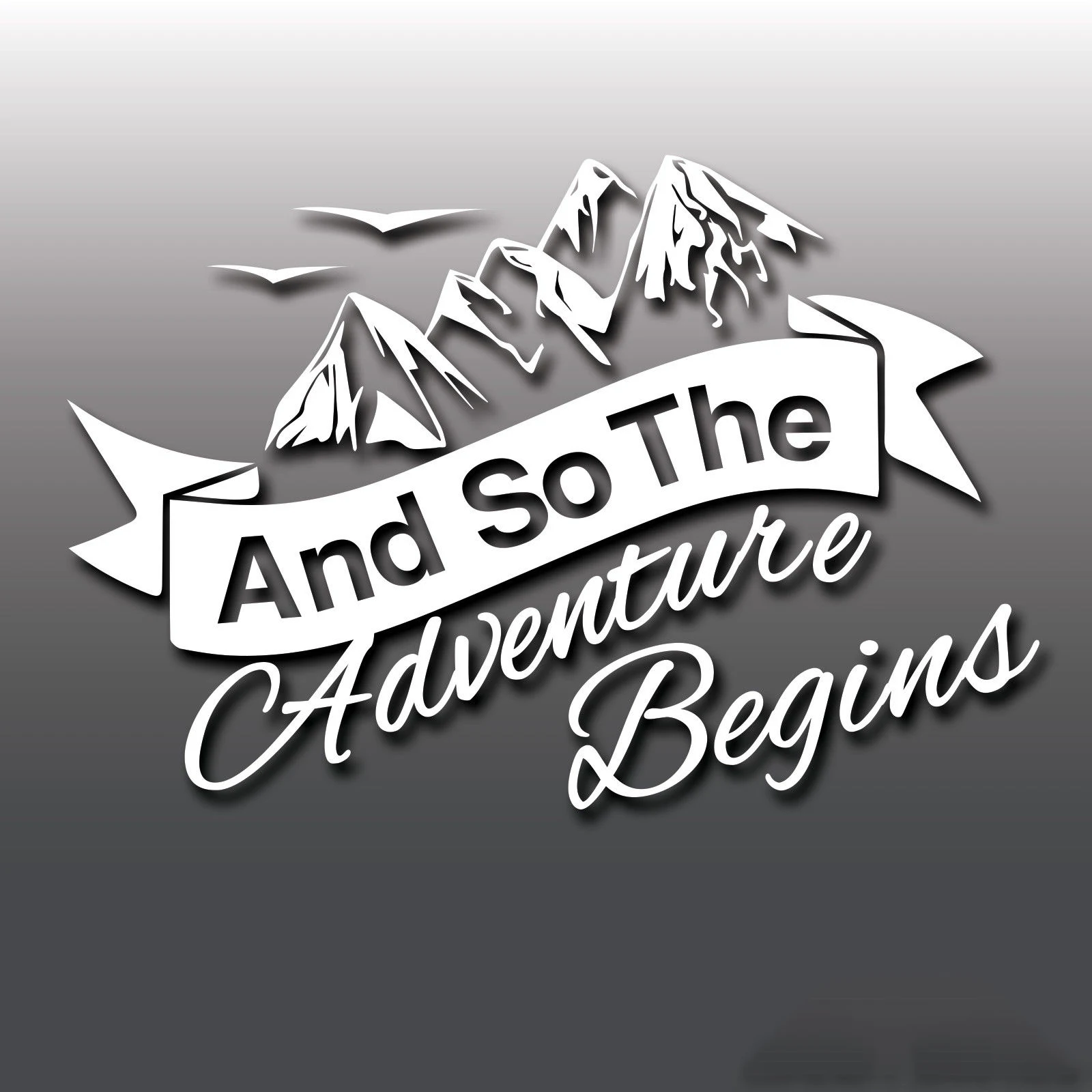15*11.3cm And So The Adventure Begins Car Caravan Camper Van Laptop Vinyl Decal Sticker