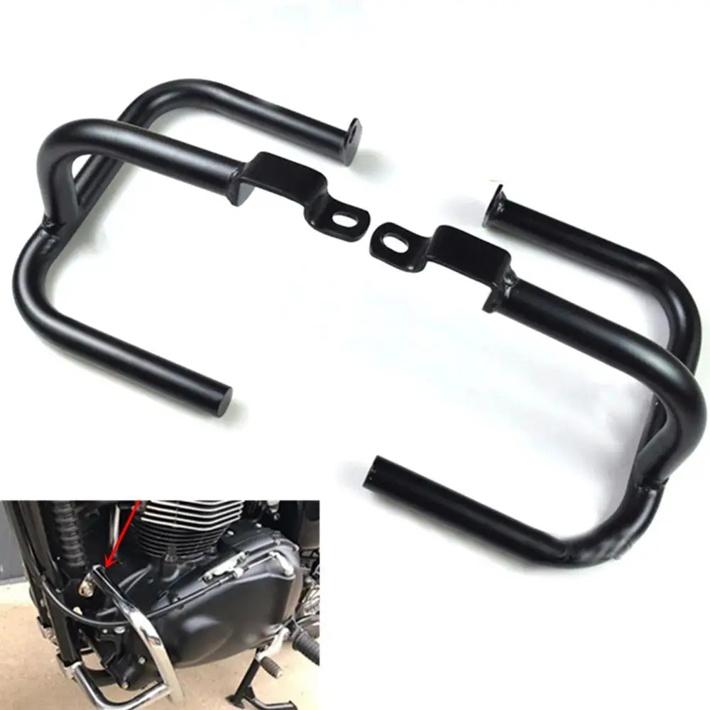 Motorcycle Black Engine Guard Bumper Highway Crash Bar Buffer Frame