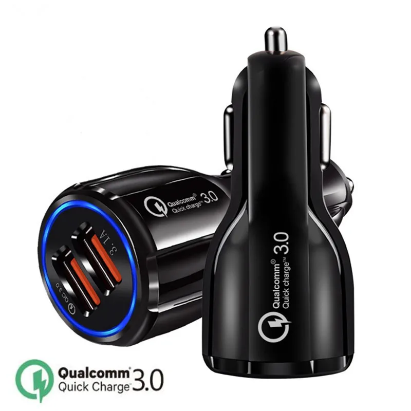 

Quick Charge 3.0 Car Charger For Mobile Phone Dual Usb Car Charger Qualcomm Qc 3.0 Fast Charging Adapter Mini Usb Car Charger
