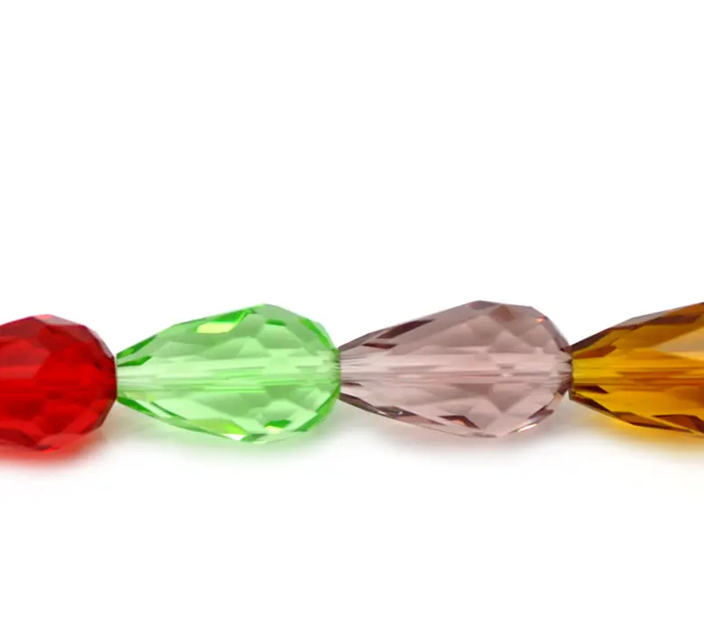 DoreenBeads 1 нить смешанные Хрустальные стеклянные граненые каплевидные бусины 15x10 мм