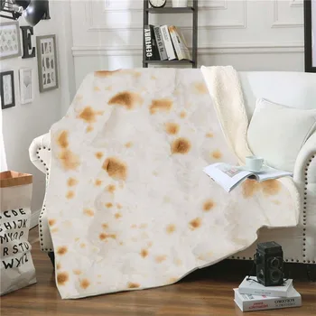 

2019 New Creative Tortilla Burrito Wrap Blanket Soft Warm Fleece Fabric Sofa Bedding Throw Blanket 130*150/150*200cm