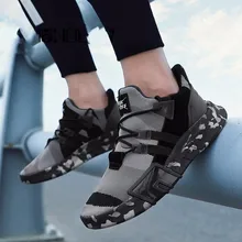 Мужские весенне-осенние уличные треккинговые спортивные противоударные повседневные брезентовые кроссовки высокого стиля камуфляжные неглубокие мужские туфли