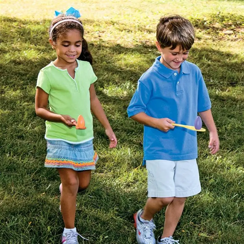 12pcs Wooden Egg And Spoon Relay Race Balance Fun Game Favors Kids Toys Gift Wooden Toys Toys Games