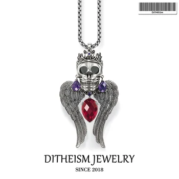 

Link Chain Necklace Skull King, 2018 New Fashion 925 Sterling Silver Jewelry European Vintage Gift For Men Women Boy Girls