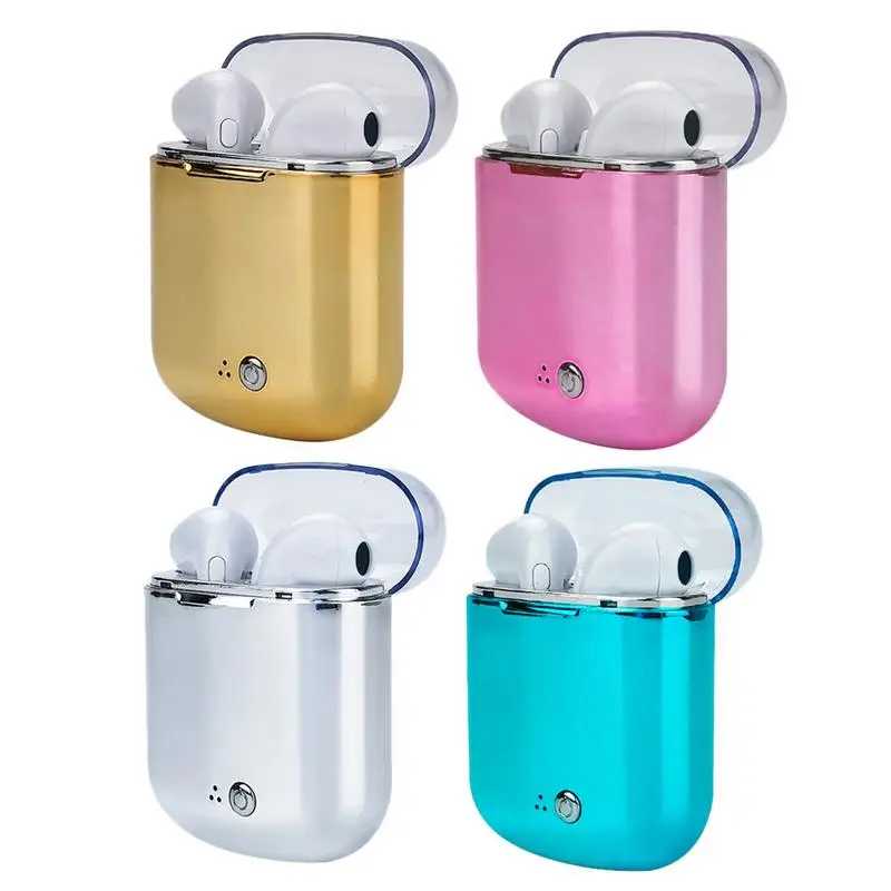 

TWS Mini Wireless Bluetooth Earphone Stereo Colorful LED Earbud With Charging Box Mic For I7s Plus Hand Free Sport Business girl