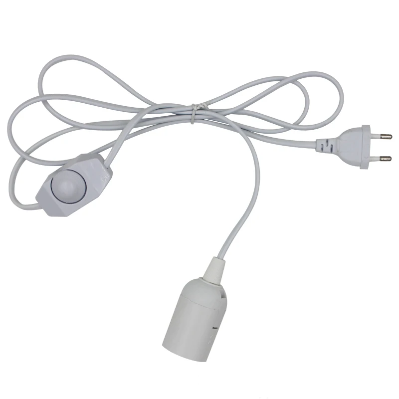 

E27 lamp holder black and white switch knob brightness adjustable dimming small table lamp night light salt lamp power plug line