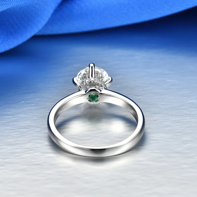 

Four-claw Prong Setting Rings 925 Sterling Silver Wedding Rings 6.5mm 1ct Carat AAAAA High Quality Sona Female Ring