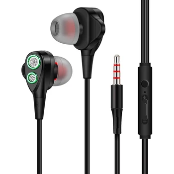 Earphone Noise Isolating Stereo Bass Earphones with Microphone Dual Driver in-Ear Headphones for Android Smartphones Tablets