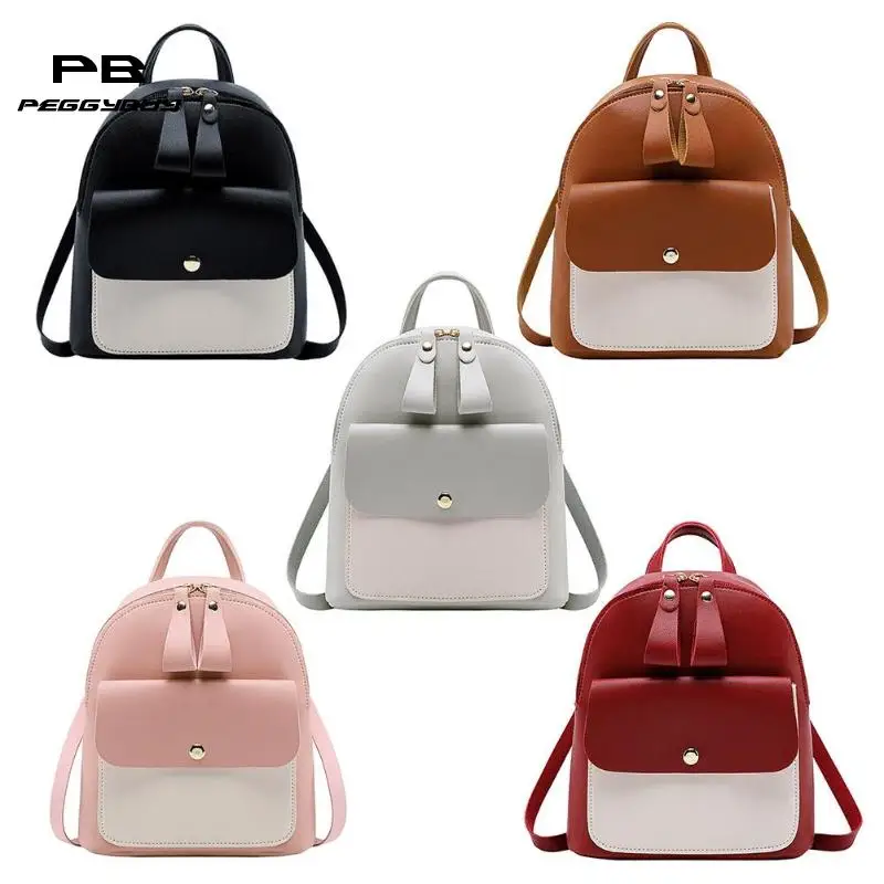 De las mujeres de la moda Mini Mochila de cuero de la PU de la Universidad hombro bolso mochila escolar de las señoras Casual bolsa de viaje mochilas de mujer