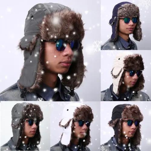 Thefound Модный женский мужской зимний Траппер Авиатор Trooper Earflap теплая русская Лыжная шапка