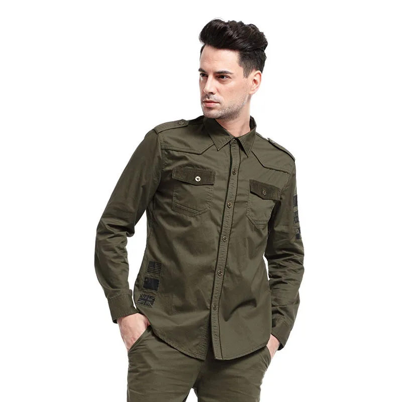 

Long Shirts Men's Military Tactical Shirt Cotton Casual Large Size Menswear Shirts Outdoor Camping Climbing Hiking Sport Shirts