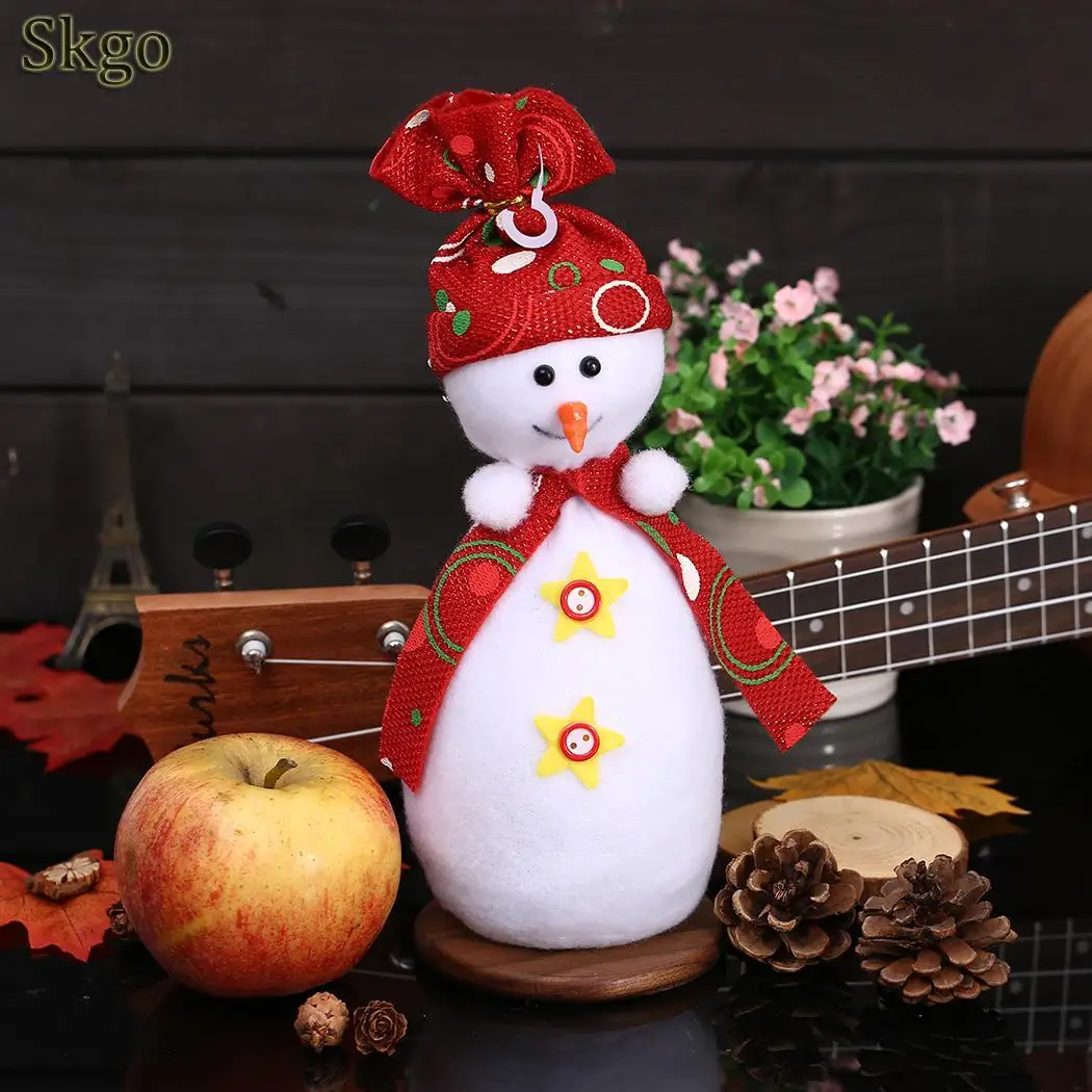 

Decor Printed Santa x Gift Green 24 1 4 Ornaments Cute 9 Christmas Party Snowman inch Hang Pink Festival cm Red Bag Blue