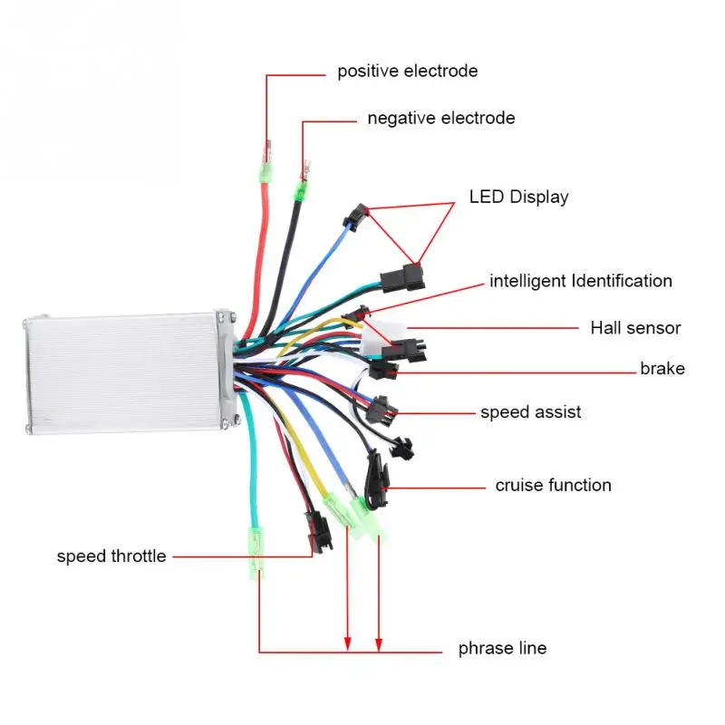 Top 24V 36V 48V 250/350W Electric Bicycle Scooter Brushless Controller with LED Display Panel E-bike Accessories 5