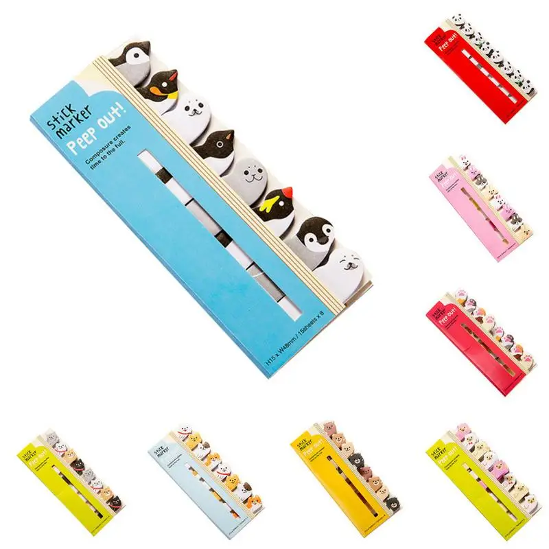 

3PCS Cute Kawaii Memo Pad Sticky Note Stickers Cute Animal Bear Dog Rabbit Bookmarks Schedule Self Adhesive Notepads Office