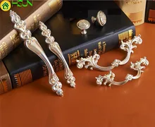2 pcs Flower Dresser Pulls Handle Antique Silver Cabinet Knobs Drawer Handle Countryside Cupboard Knob Hardware antique silver bear cabinet knob cupboard dresser furniture kitchen drawer knobs handle pulls
