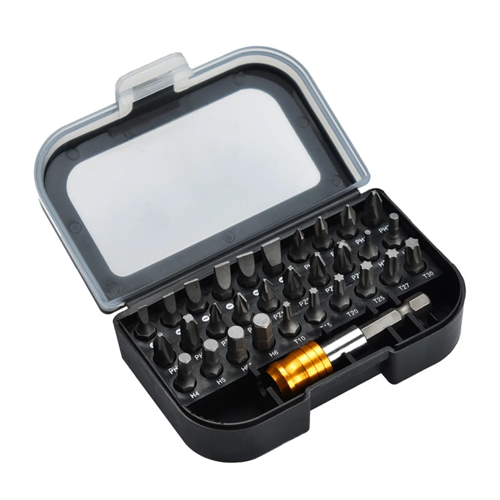

30 Pcs Screwdriver Bit Extension Rod Set with Magnetic Multi-purpose Head + 1 Hex Magnetic Holder with Case