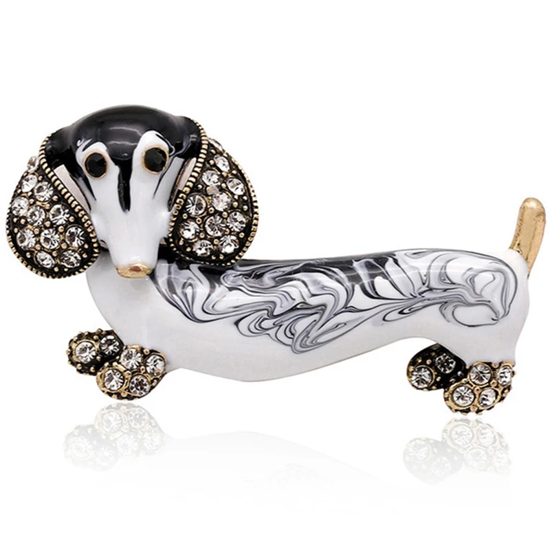 Cute Dachshund Dog Brooches For Women Fashion Metal Enamel