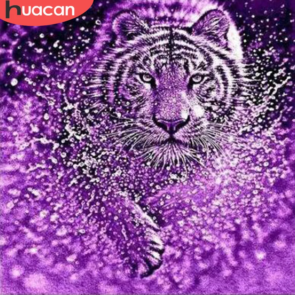 

HUACAN 5D DIY Diamond Painting Full Square Tiger Diamond Embroidery Mosaic Full Display Picture Of Rhinestones Home Decor
