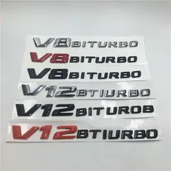 V8 V12 BITURBO сзади с надписью сбоку крыло эмблема автомобильные наклейки-логотипы для Mercedes Benz Cla W203 W204 W211 W176 W124 W212 W210 JDM