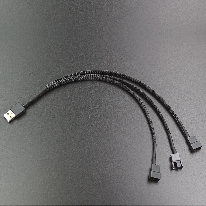 New 2Pcs 30cm/60cm USB to 4Pin fan external USB 5V power supply cable