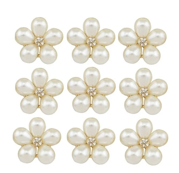 

David accessories 2.4cm Pearl Flower Accessories Bead Buttons,DIY Handmade Materials, Wedding Party,10Y48096