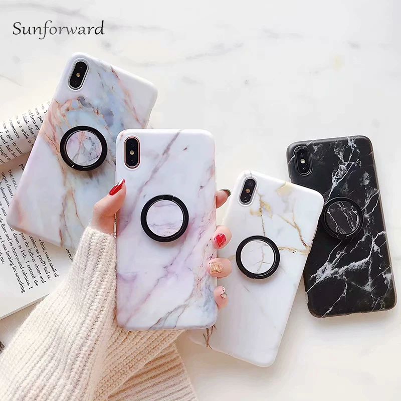 

Marble Stand Phone Capa Case For Samsung Galaxy S8 S9 Plus Cases Silicon Soft Ring Anti-Knock For Samsung Note 9 8 S7 Edge Cover