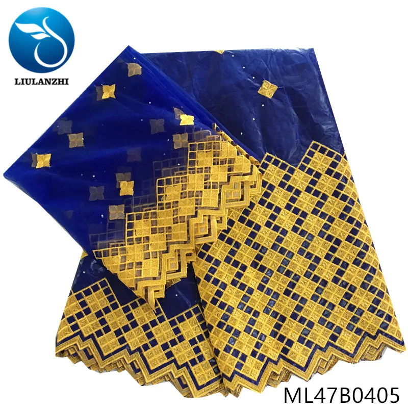 

LIULANZHI cotton fabric high quality 2019 embroidered bazin riche fabric nigerian 7 yards/lot ML47B04
