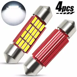 4 шт Гирлянда 39 мм светодиодный C5W C10W светодиодный CANBUS 4014 SMD лампы Нет Ошибка Белый лампы авто Интерьер плафон, лампа для просмотра карт огни