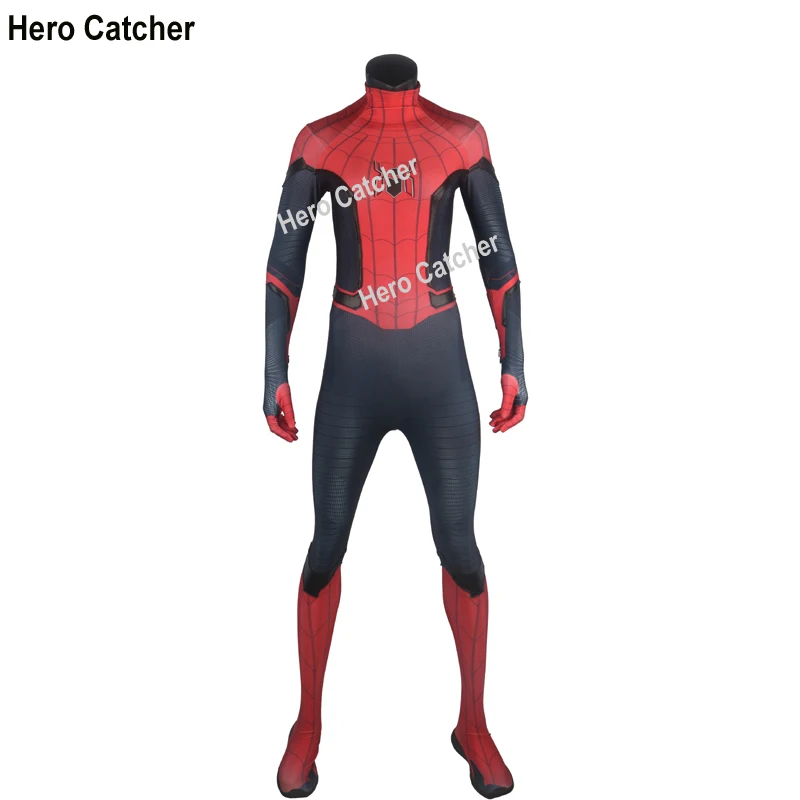 Spiderman Costume - Hero Catcher Rubber Logo FFH Spiderman Suit with Far From Home Details for Parties image 3