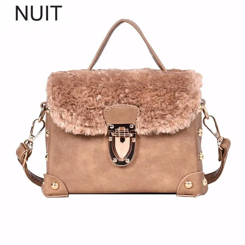 

Rivet Small Women Handbag For Winter Famous Brand Women Bag PU Leather Ladies Hand Bags Fashion Shoulder Bags Luxury Tote Bag