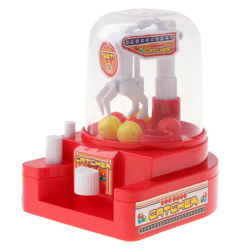 

Creative Mini Candy Grabber Machine Toy - Claw Crane Ball Catcher Game Vending Machine with Balls Kids Toy Gifts - Red