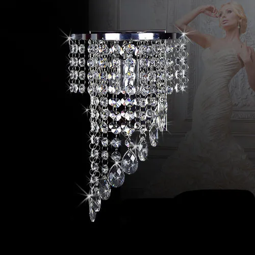 

Luxurious Crystal Wall Stainless Steel Led Lamps Bedroom Study Crystal Wall Suitable Voltage 90--260v
