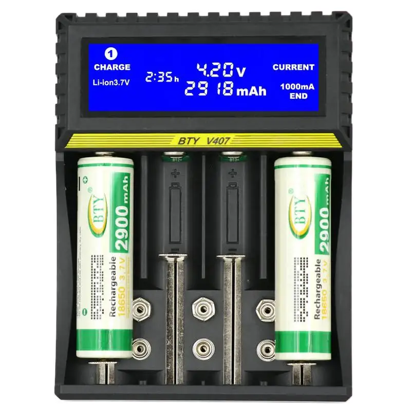 FFYY-BTY-V407 зарядное устройство Li-Ion Li-fe Ni-MH Ni-CD Смарт быстрое зарядное устройство для 18650 26650 6F22 9 в AA AAA 16340 14500 батарея C