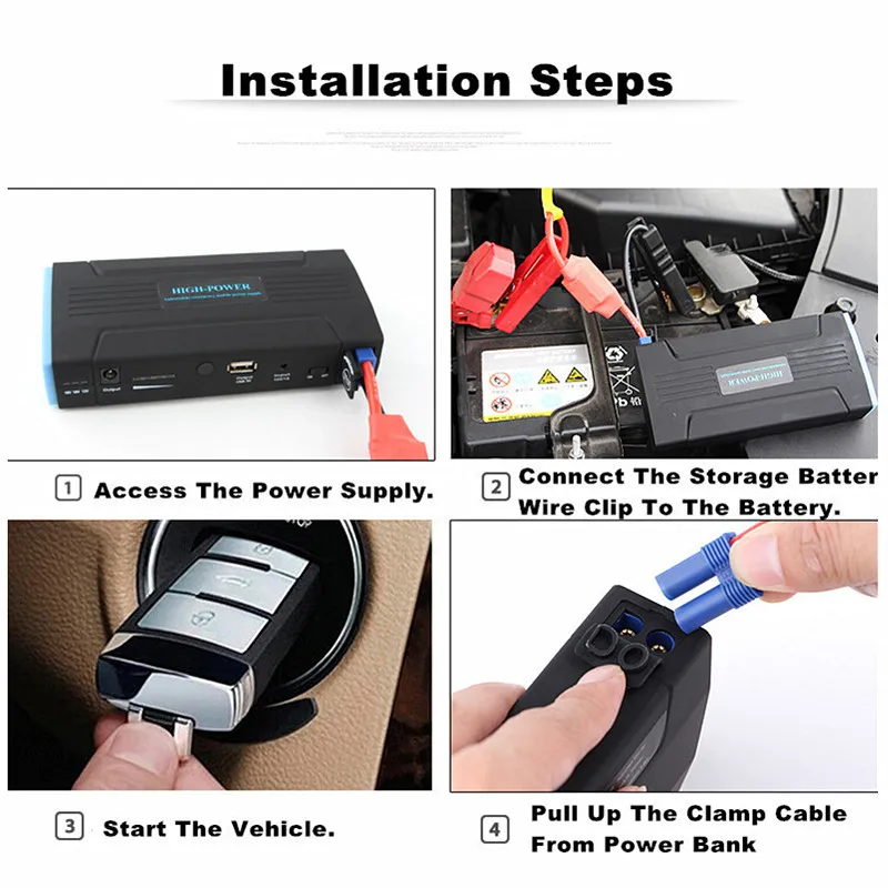 Multifunction Jump Starter 50800mAh 12V 400A Portable Power Bank Car Battery Booster Charger Starting Device Multifunction Jump Starter 50800mAh 12V 400A Portable Power Bank Car Battery Booster Charger Starting Device